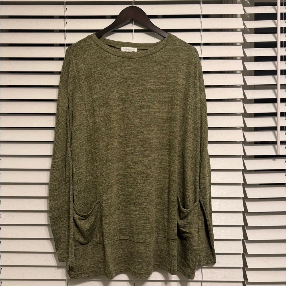 Olive Green Tunic with Pockets